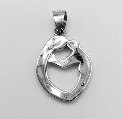 Mother and Child Heart Pendant Silver 925