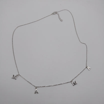 Necklace with MAMA letter pendants Silver 925
