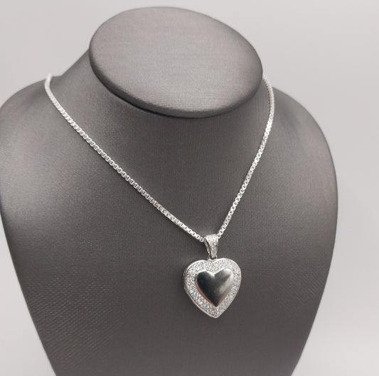 Heart Locket Necklace Silver 925
