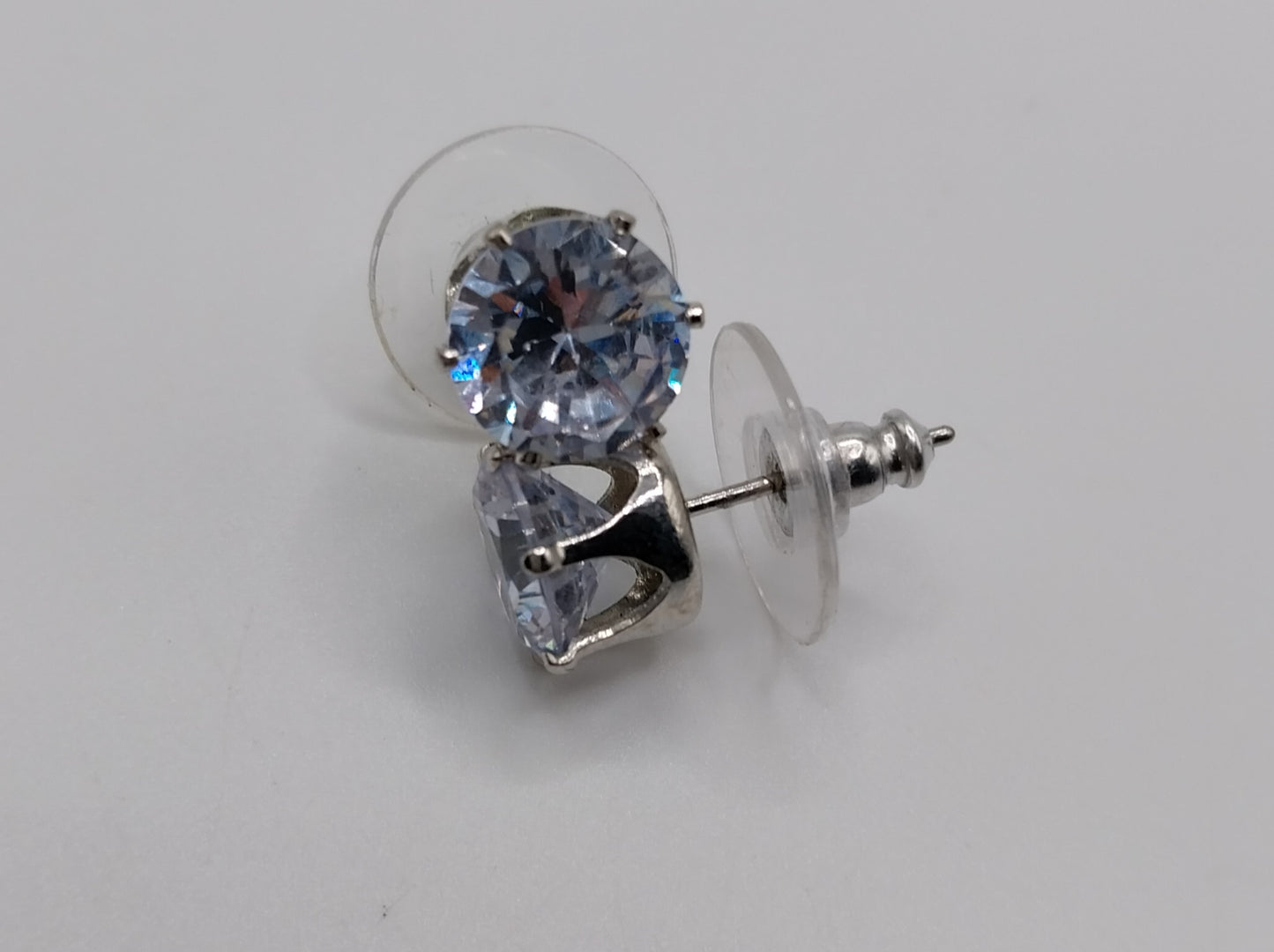 Light Aquamarine CZ Silver 925 Stud Earrings