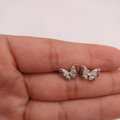 Pendientes de mariposa con piedras de circonita cúbica