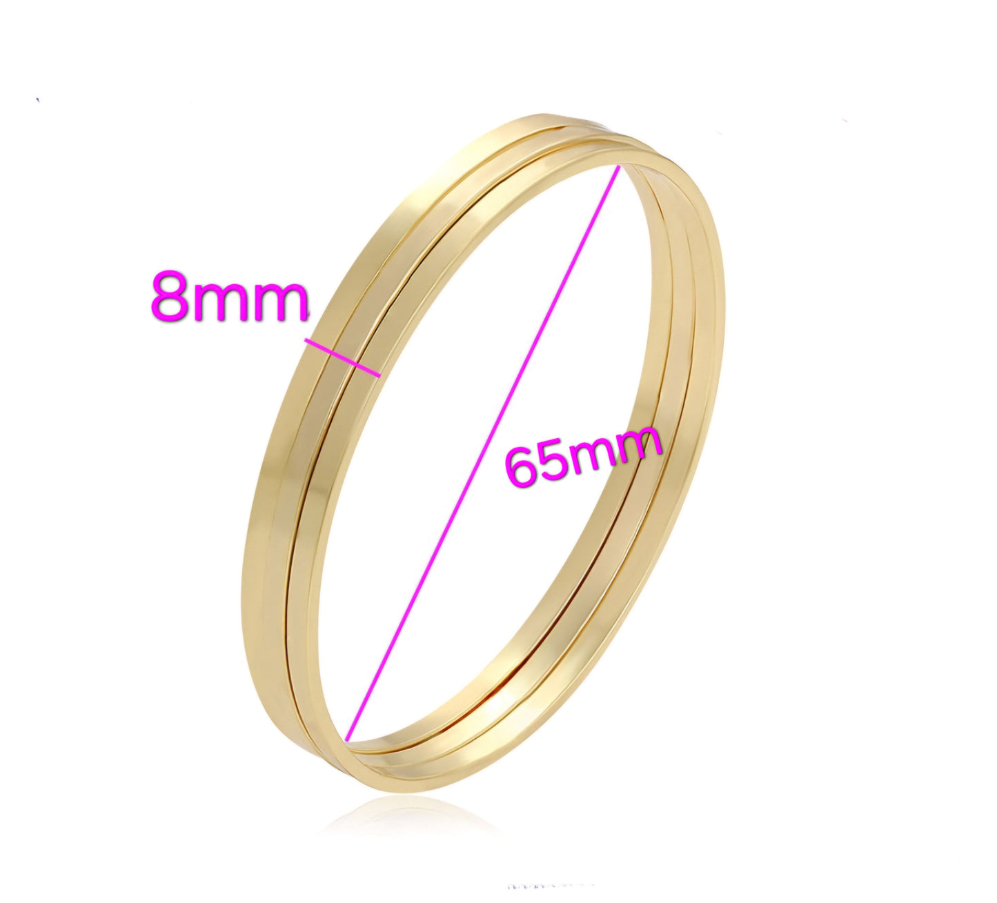 Set of Three 14k Gold Plated Bangle