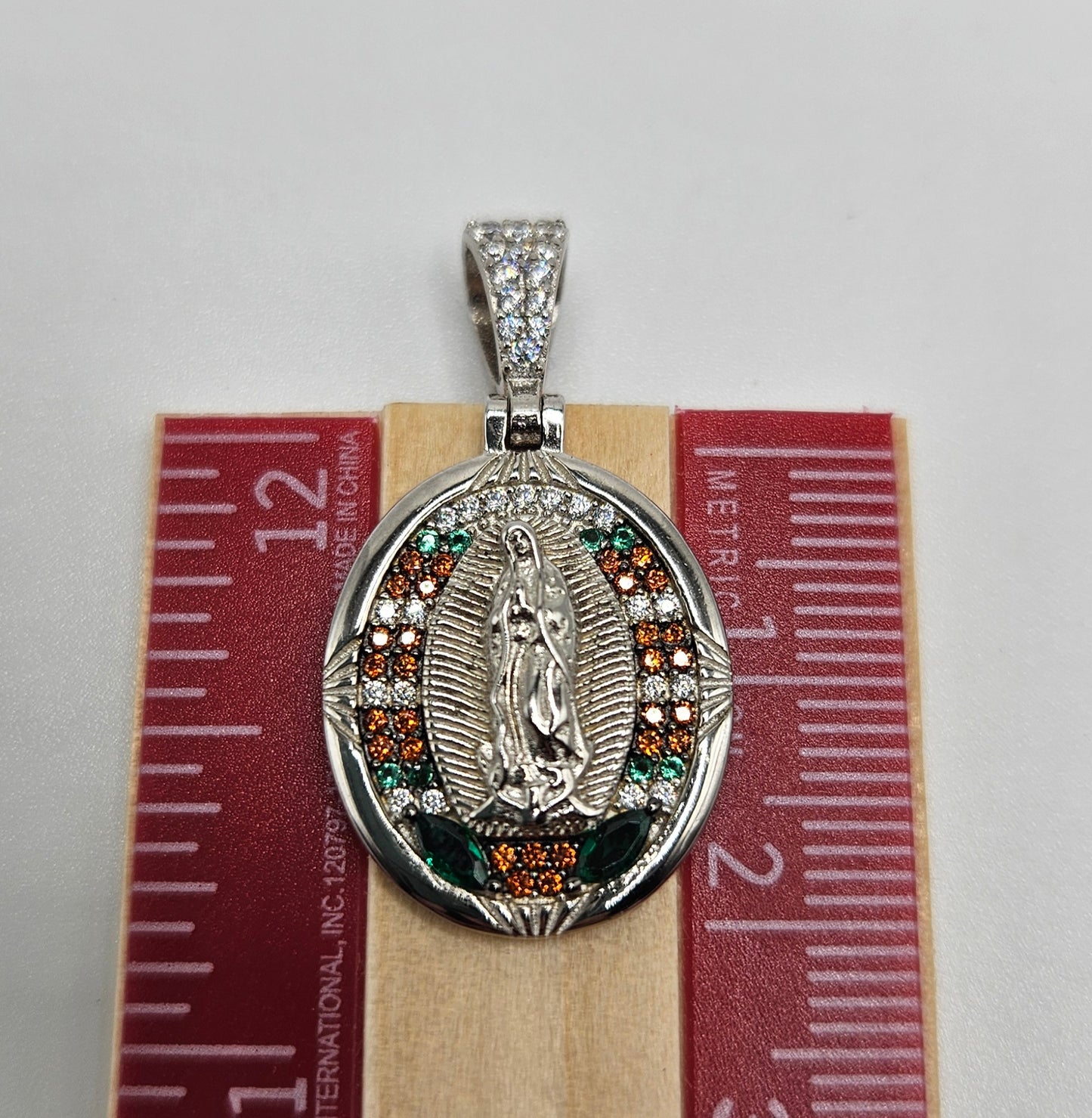 Virgen Maria Necklace Silver 925 with 14K Gold Plating