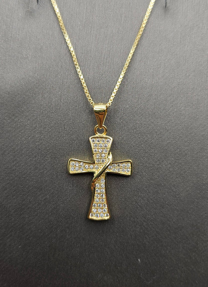 Cross Necklace Silver 925 or with 14K Gold Plating