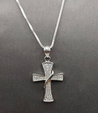 Cross Necklace Silver 925 or with 14K Gold Plating