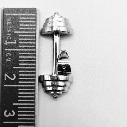 Stack Pile Dumbbell Pendant Silver 925