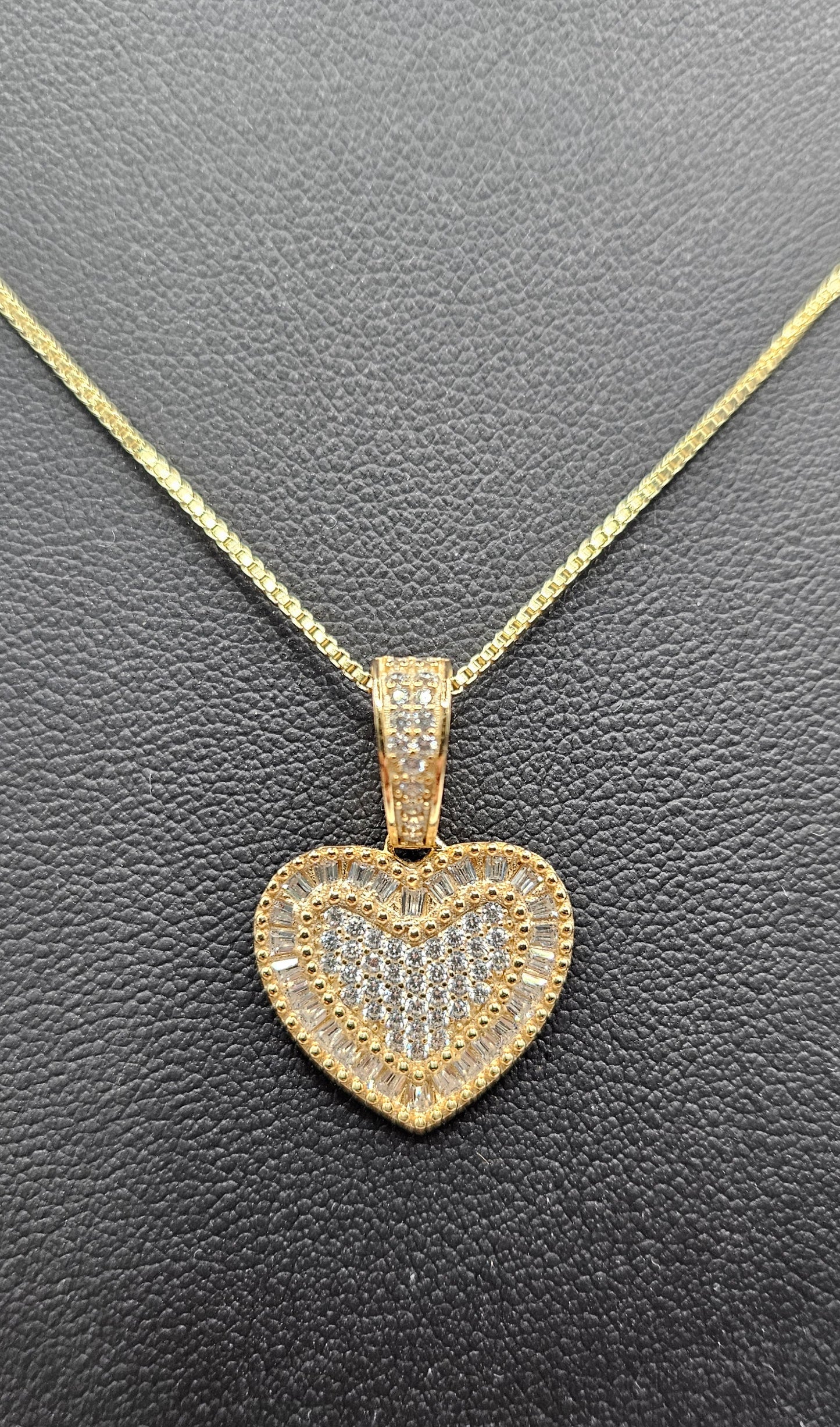 Heart Necklace 14K Gold Plating over Silver 925