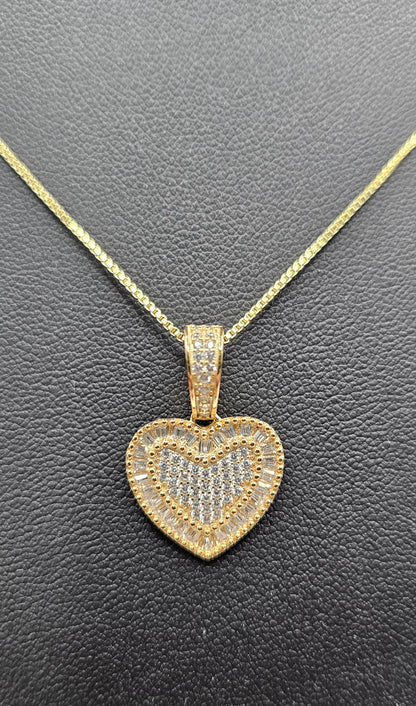 Heart Necklace 14K Gold Plating over Silver 925