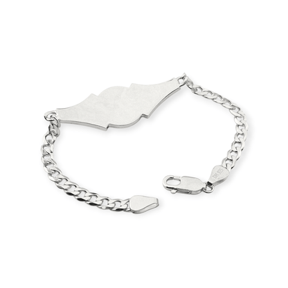 925 Silver Virgen Mary Bracelet 7"L for Women Cuban Style Bracelet