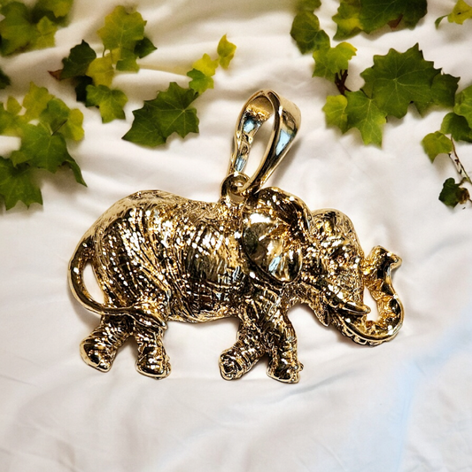Collar De Elefante Chapado En Oro De 14k
