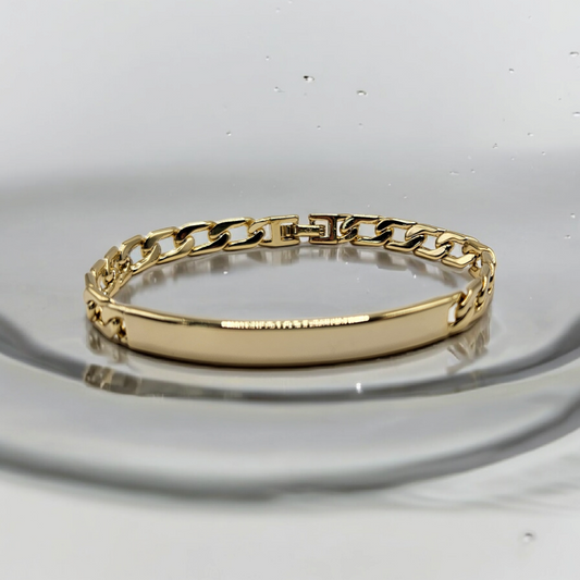 ID Plate Bracelet in 14k Gold Plated