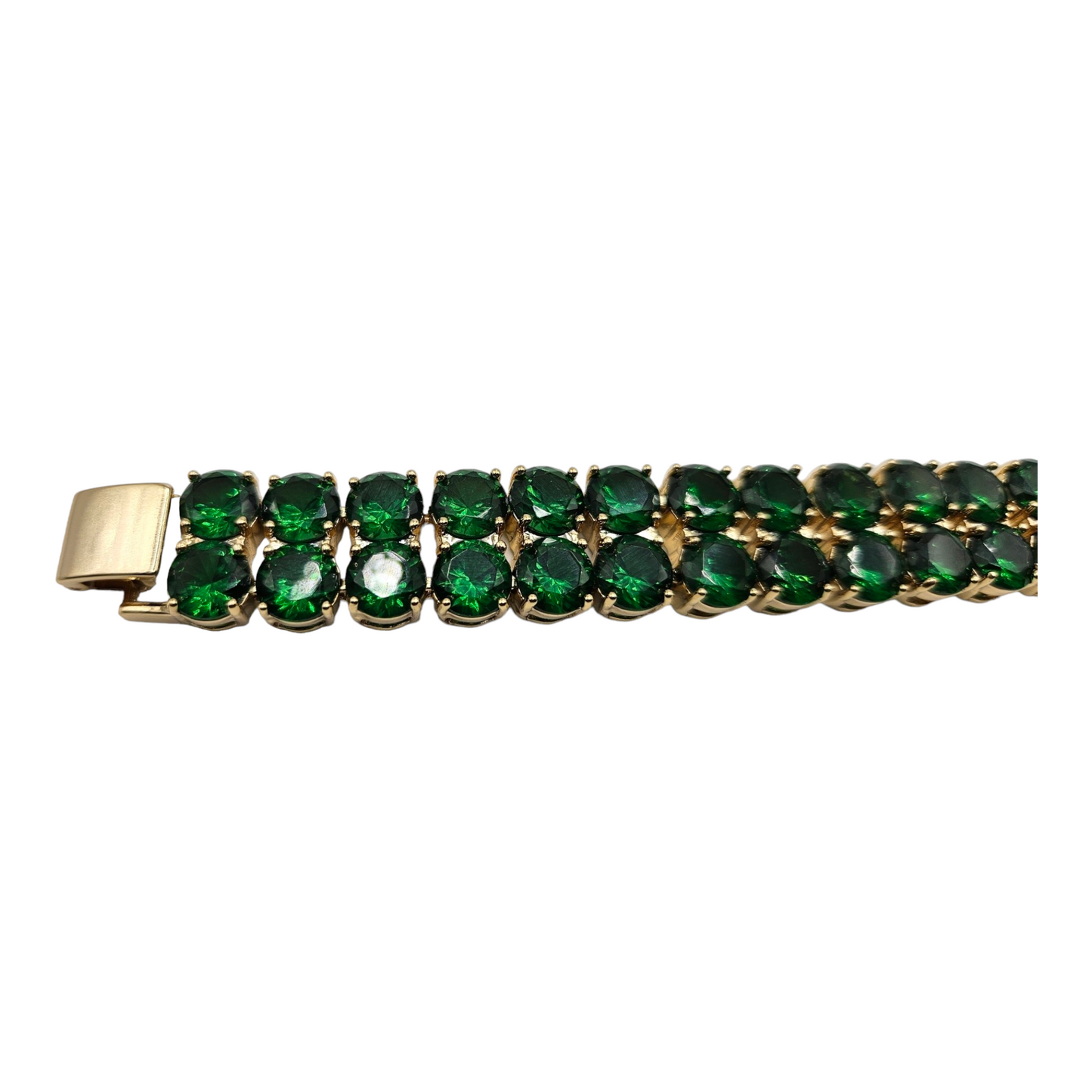 Emeral Green CZ in 14k Gold Plated Bracelet