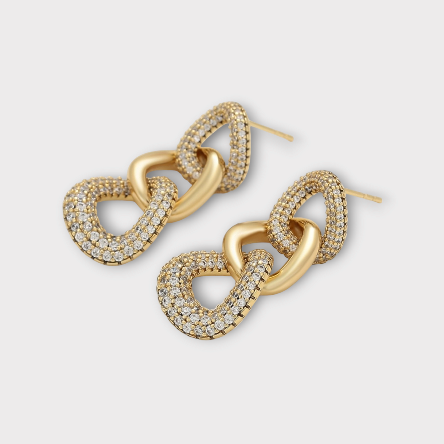 Fashion White CZ 14k Gold Plated Earrings