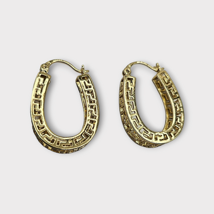 Fancy Oval Hoop Earrings