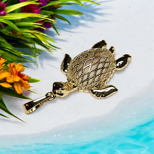 Turtle 14K Gold Plated Pendant