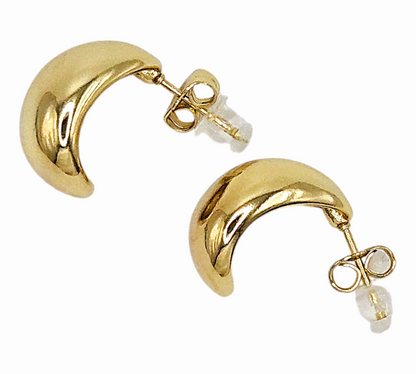 14k gold-plated C-shape Hoop Earrings