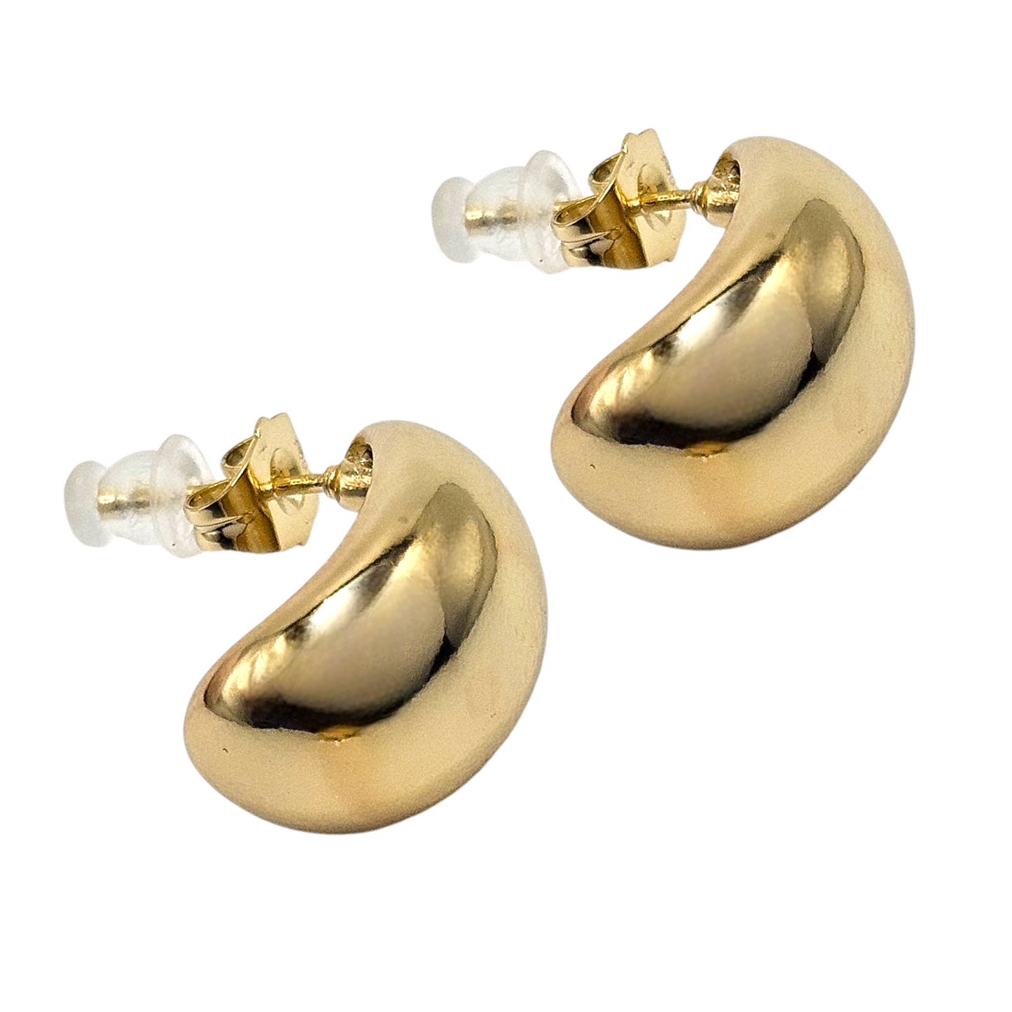 14k gold-plated C-shape Hoop Earrings