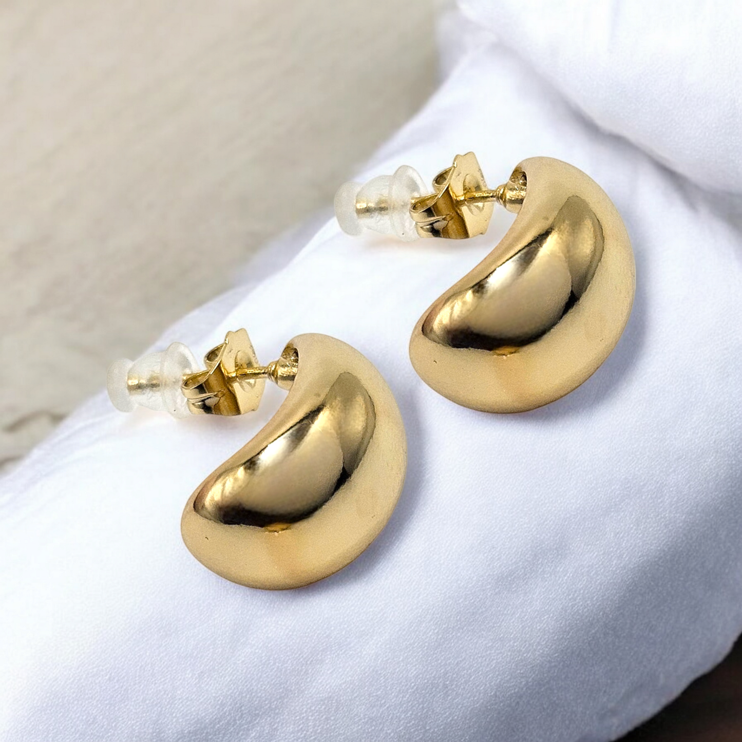 14k gold-plated C-shape Hoop Earrings