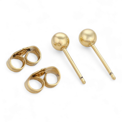 14k Gold-Plated Round Stud Earrings