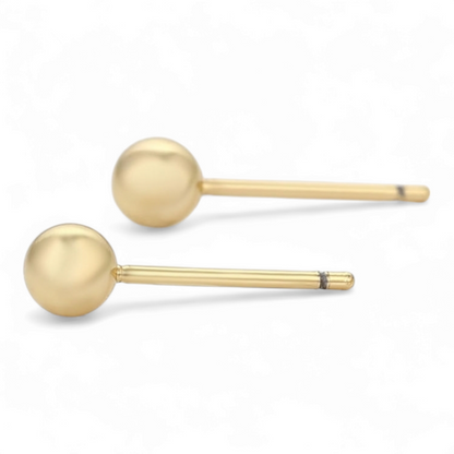 14k Gold-Plated Round Stud Earrings