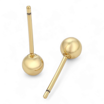 14k Gold-Plated Round Stud Earrings