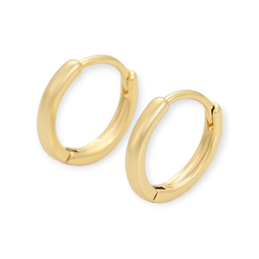 Plain 14k Gold Plated Hoop Earrings