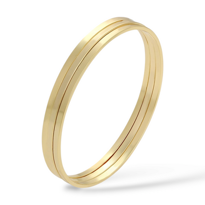 Set of Three 14k Gold Plated Bangle