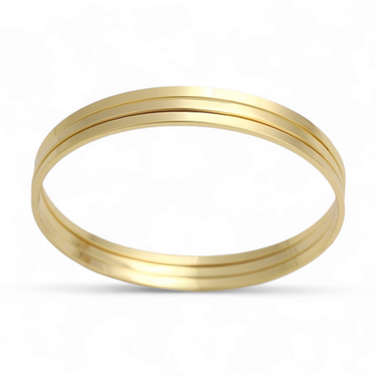 Set of Three 14k Gold Plated Bangle