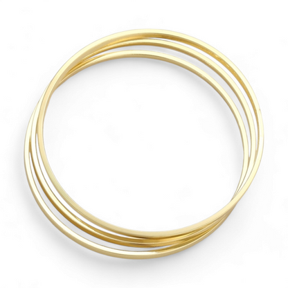 Set of Three 14k Gold Plated Bangle