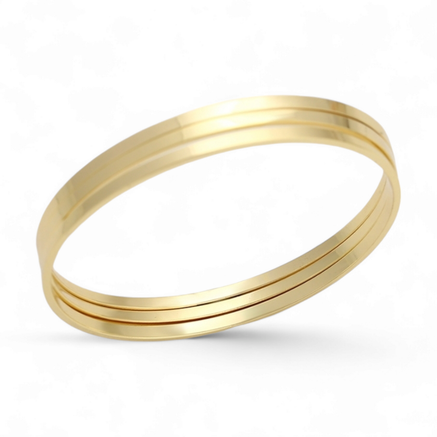 Set of Three 14k Gold Plated Bangle