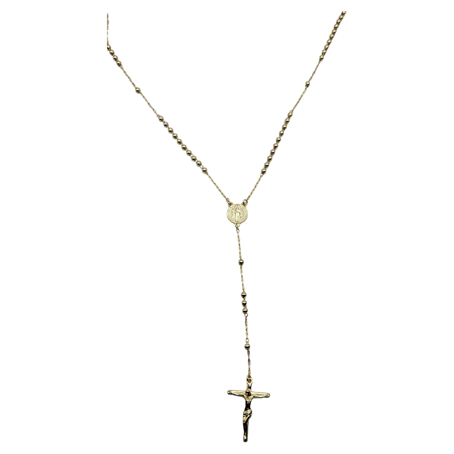 San Judas Rosary 14k Gold Plated Necklace