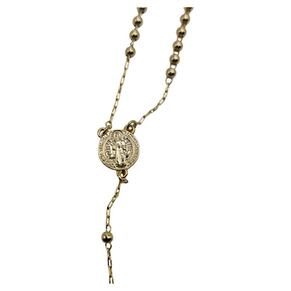 San Judas Rosary 14k Gold Plated Necklace