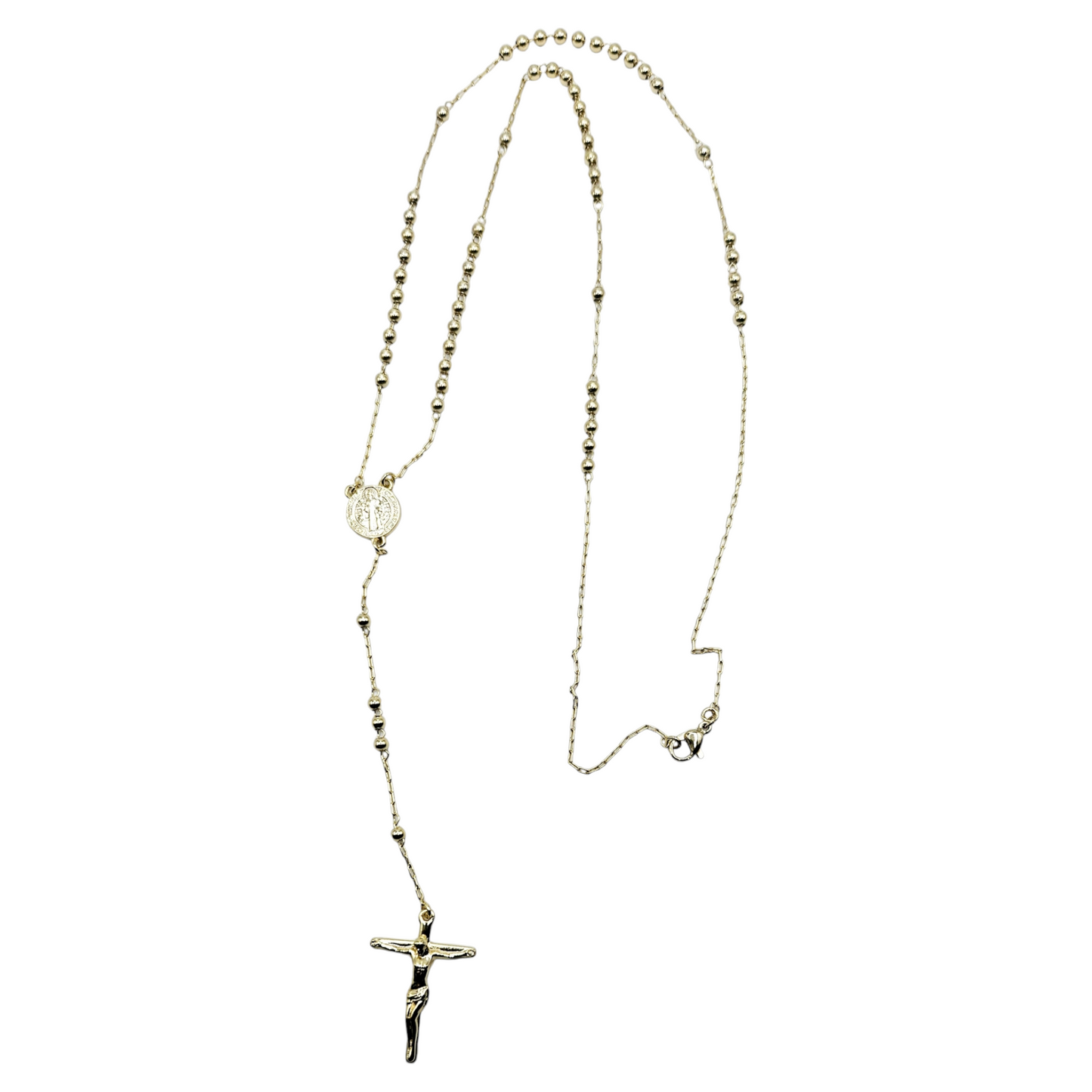 San Judas Rosary 14k Gold Plated Necklace