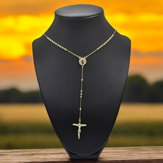 San Judas Rosary 14k Gold Plated Necklace