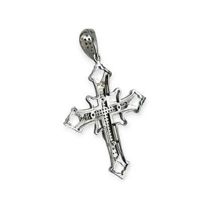 Silver 925 Cross with Jesus Pendant with Cubic Zirconia