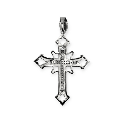 Silver 925 Cross with Jesus Pendant with Cubic Zirconia