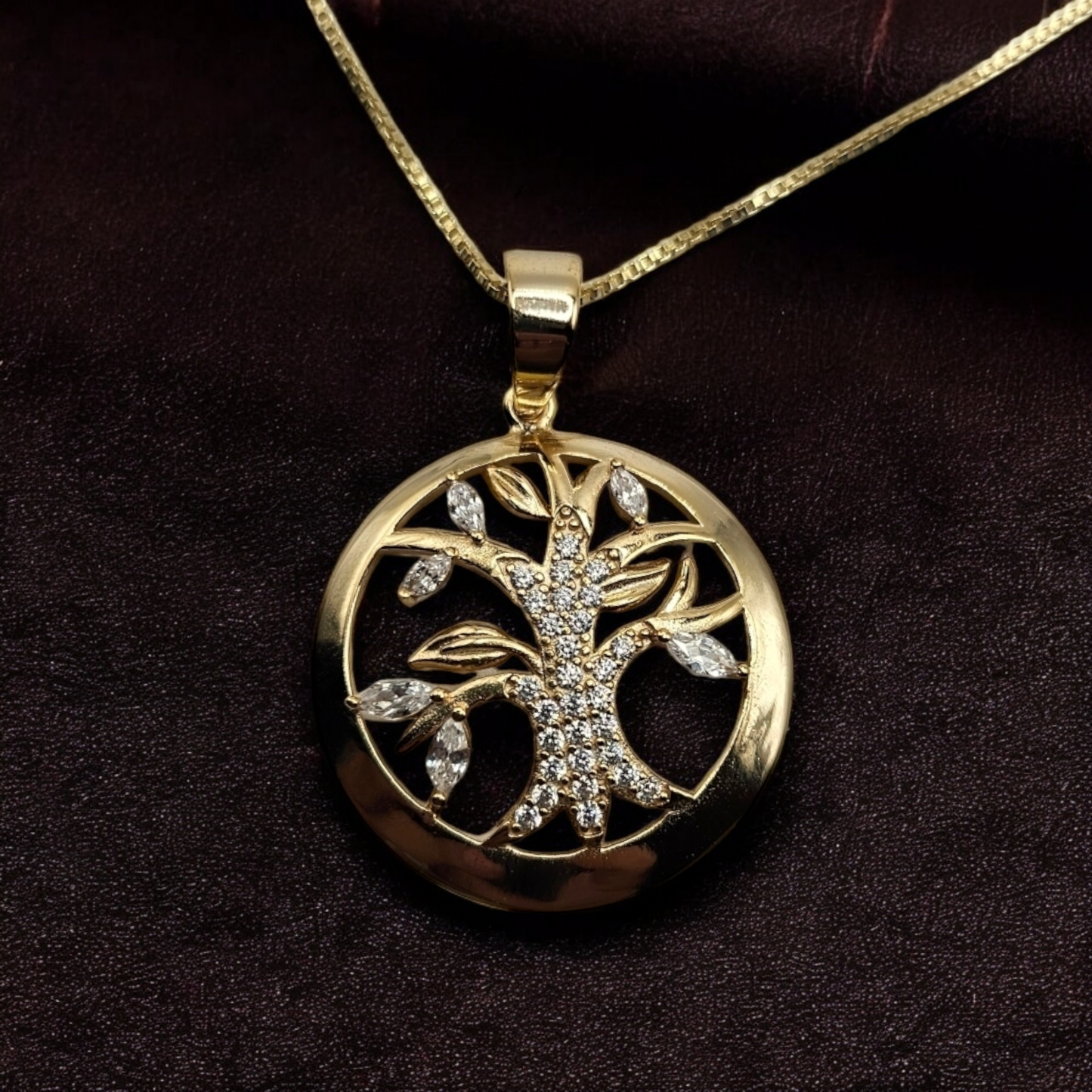 Tree of Life Necklace Silver 925 with 14K Gold Plating