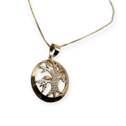 Tree of Life Necklace Silver 925 with 14K Gold Plating