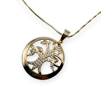 Tree of Life Necklace Silver 925 with 14K Gold Plating