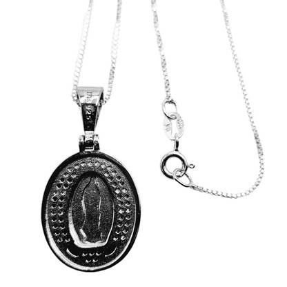 Virgen Maria Necklace Silver 925 with 14K Gold Plating