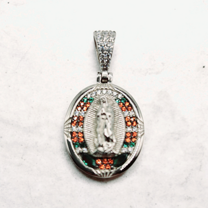 Virgen Maria Necklace Silver 925 with 14K Gold Plating