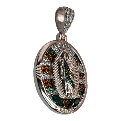 Silver 925 Saint Jude Pendant with Cubic Zirconia