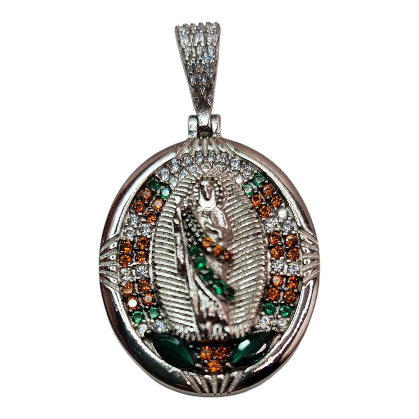 Silver 925 Saint Jude Pendant with Cubic Zirconia