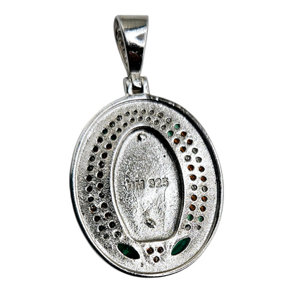 Silver 925 Saint Jude Pendant with Cubic Zirconia