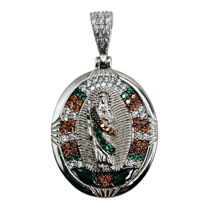 Silver 925 Saint Jude Pendant with Cubic Zirconia