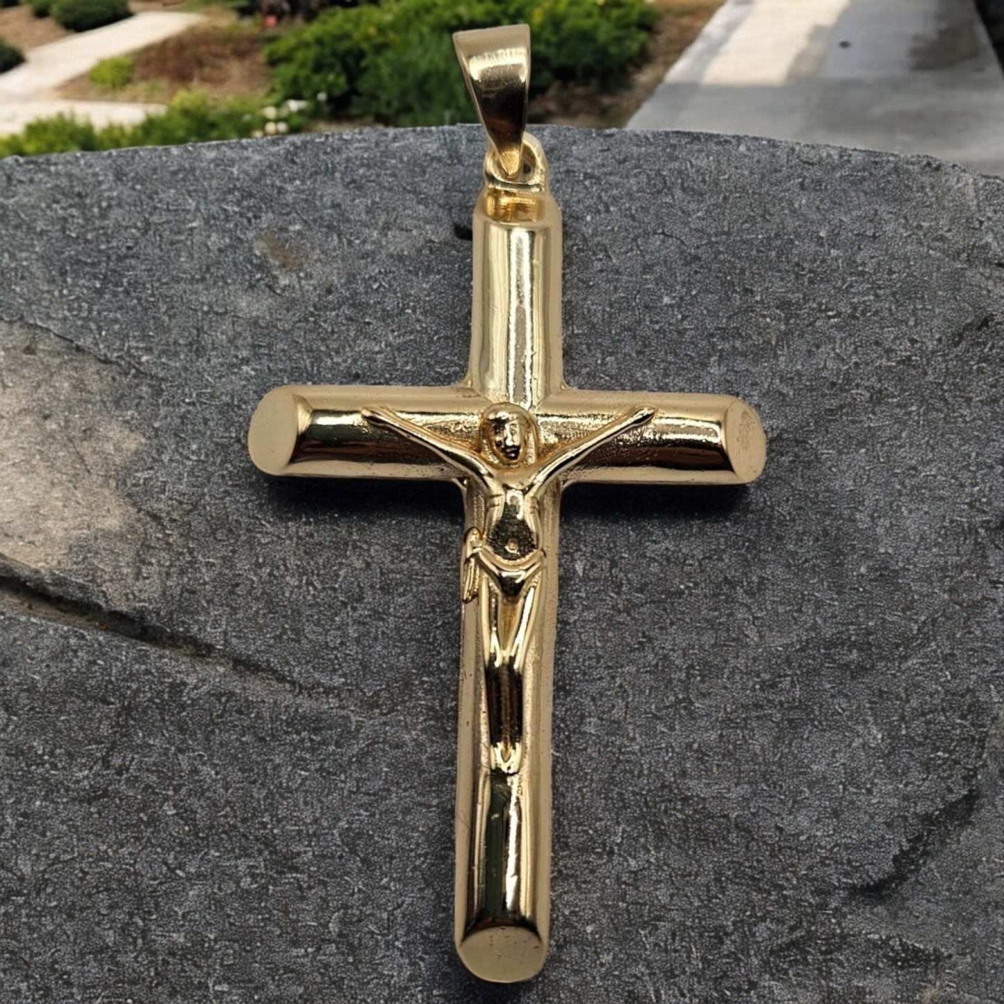 Silver 925 Cross Pendant - Gold Plated