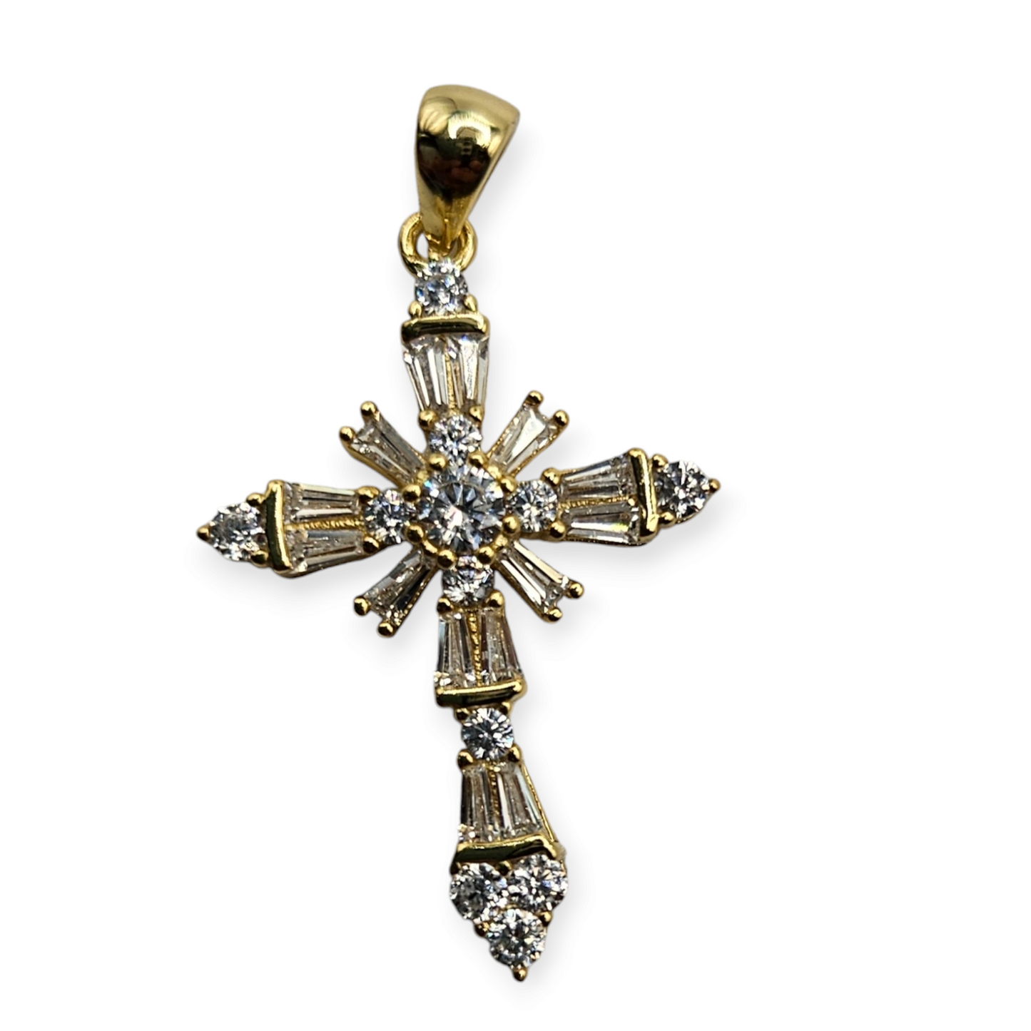 Silver 925 Small Cross Pendant - Option of Gold Plated