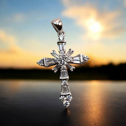 Silver 925 Small Cross Pendant - Option of Gold Plated