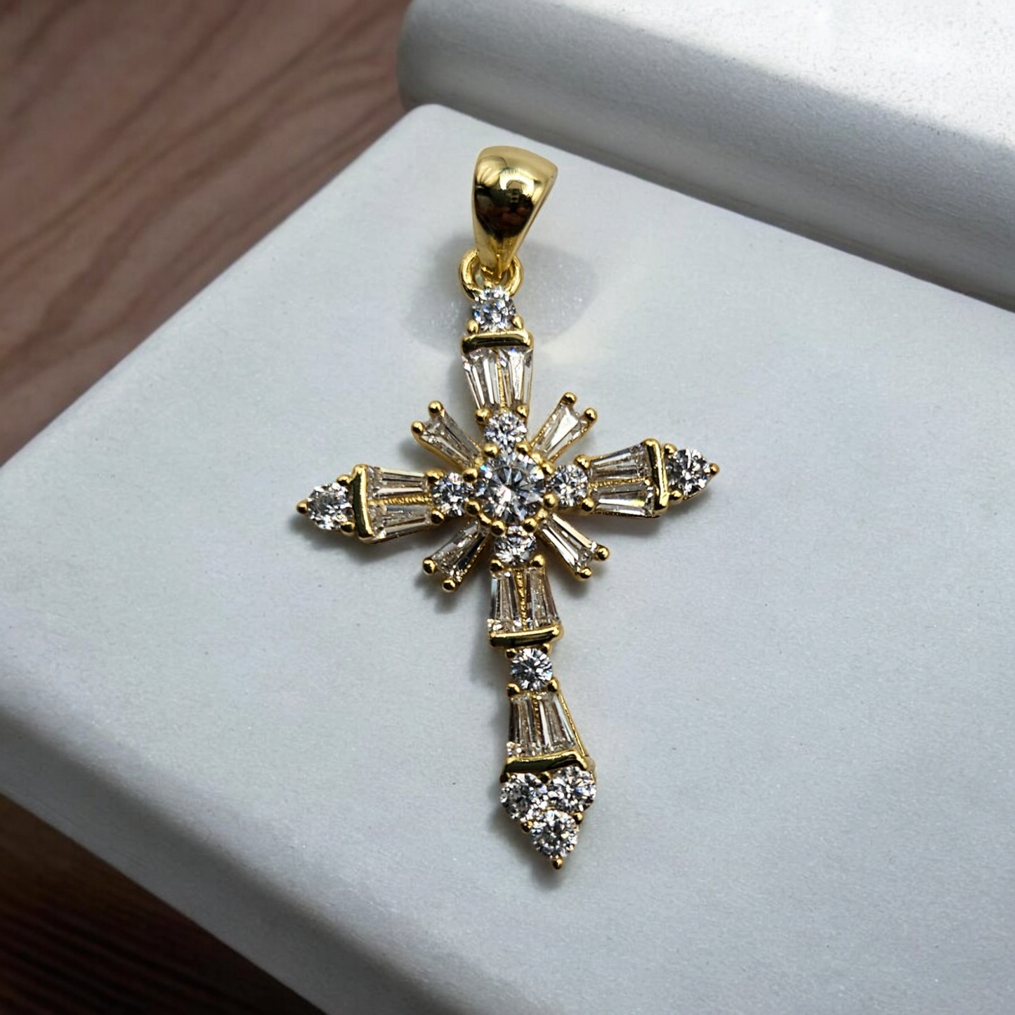 Silver 925 Small Cross Pendant - Option of Gold Plated