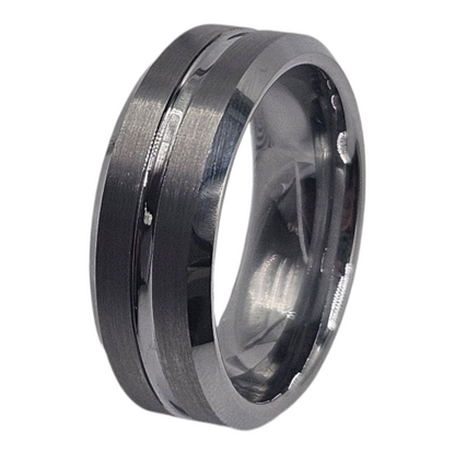 Silver Tungsten Carbide Men Ring